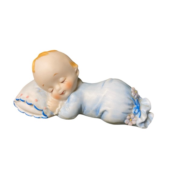 Vintage Little Sleeping Baby Boy Figurine George Good Josef Originals Ceramic - Picture 8 of 11